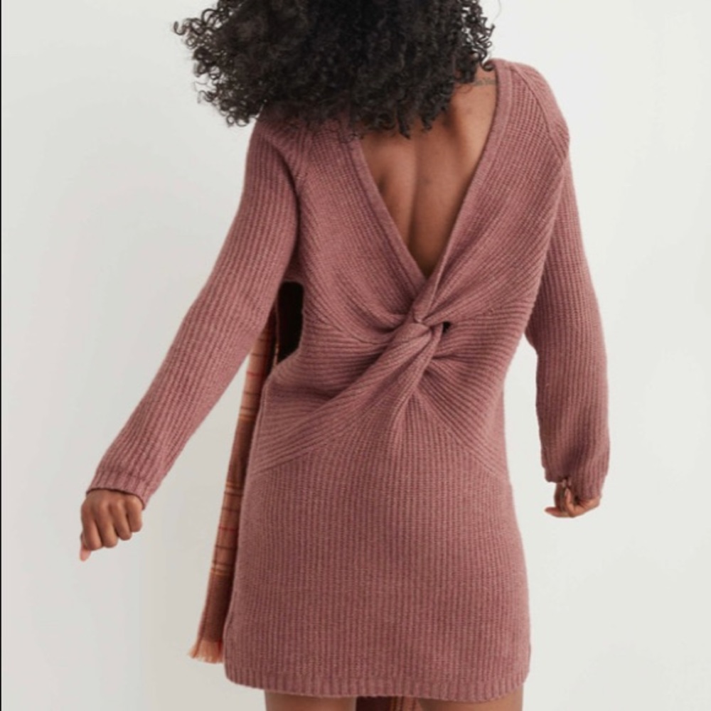 Aerie Dusty Rose Backless Knit Dress